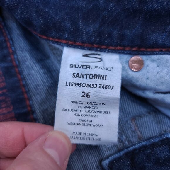 Silver Jeans Womens Santorini Crop Size 26 Blue Denim Cropped Pants Low Rise - Picture 6 of 6